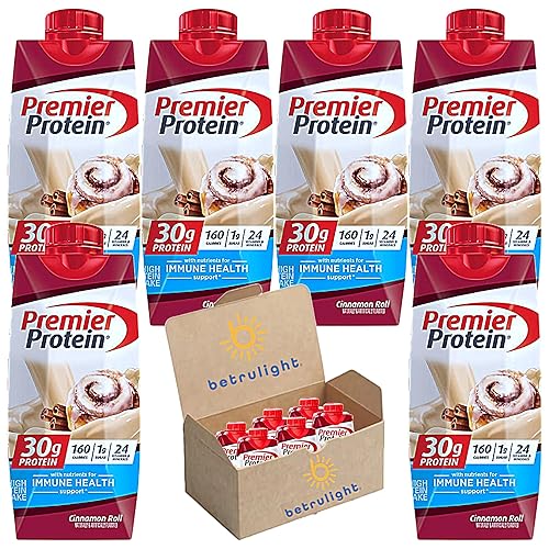 Protein Shakes Paquete múltiple de bebidas de proteína en rollo de canela 1.06 oz de proteína, 0.04 oz de azúcar, 24 vitaminas y minerales,