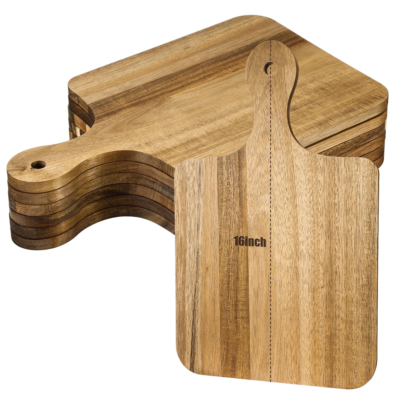Lounsweer 6 Pcs Thicken Cutting Board Bulk Wood Board for Chopping Serving Charcuterie Material for Laser Engraving Mother' Day Wedding Housewarming