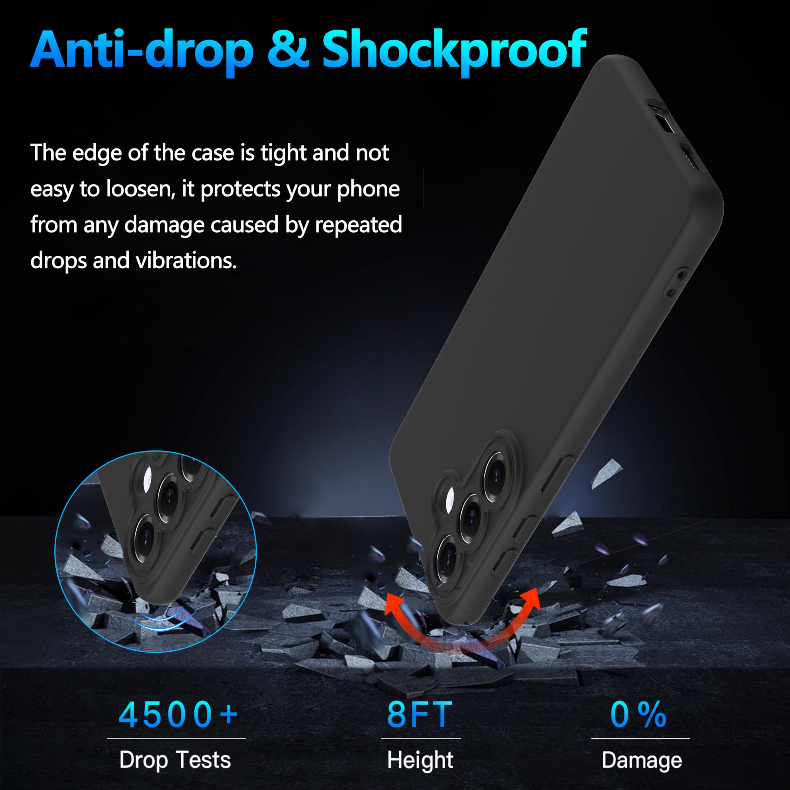 Etui WFTE kompatybilne z Samsung Galaxy S26 5G, z 2 szkłami hartowane premium, miękka silikonowa obudowa ochronna, odporna na zarysowania, miękka, odporna na kurz obudowa na telefon dla Samsung S26