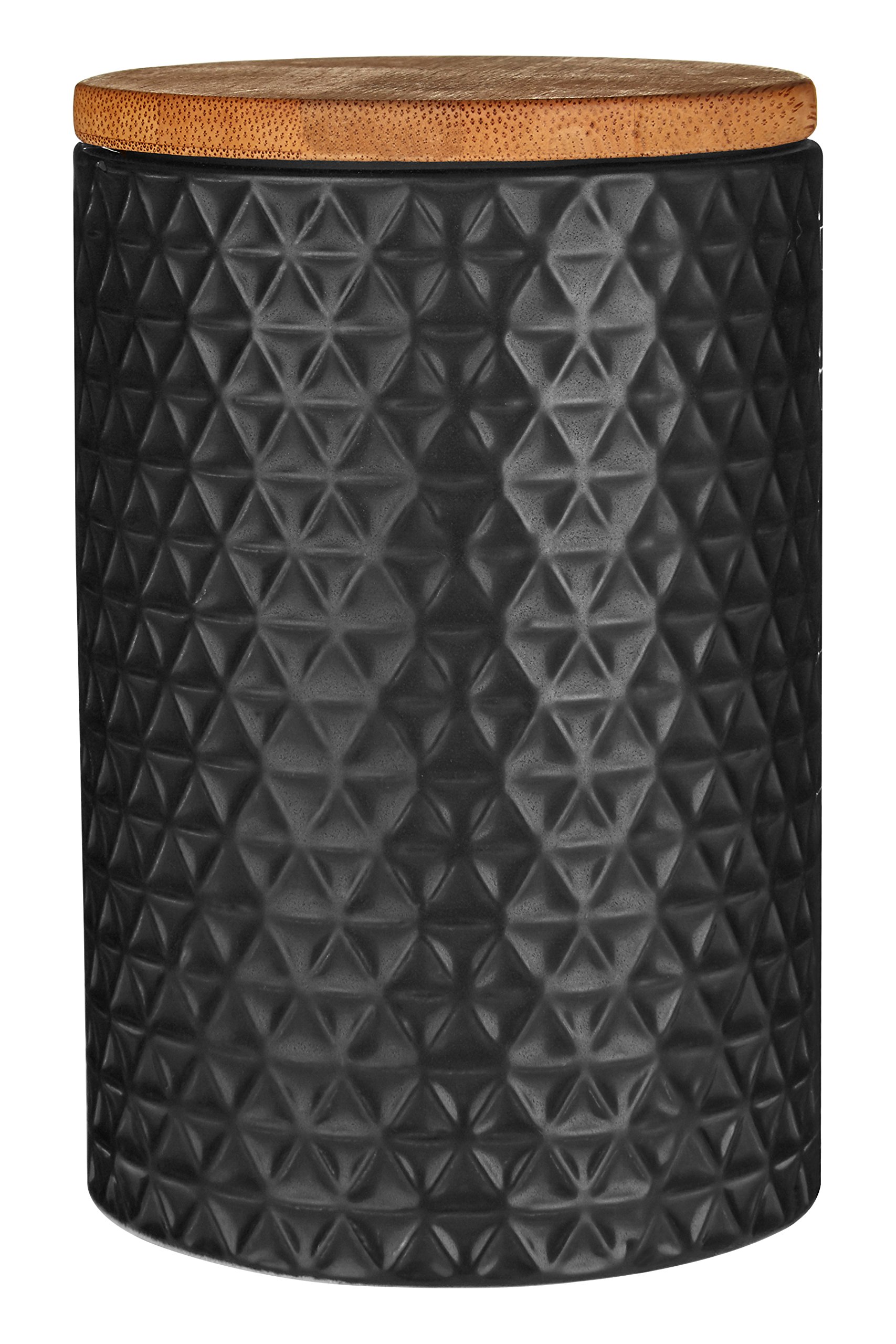 Geometrical Tri Matt Black Dolomite Kitchen Tea Coffee Sugar Biscuits Canister