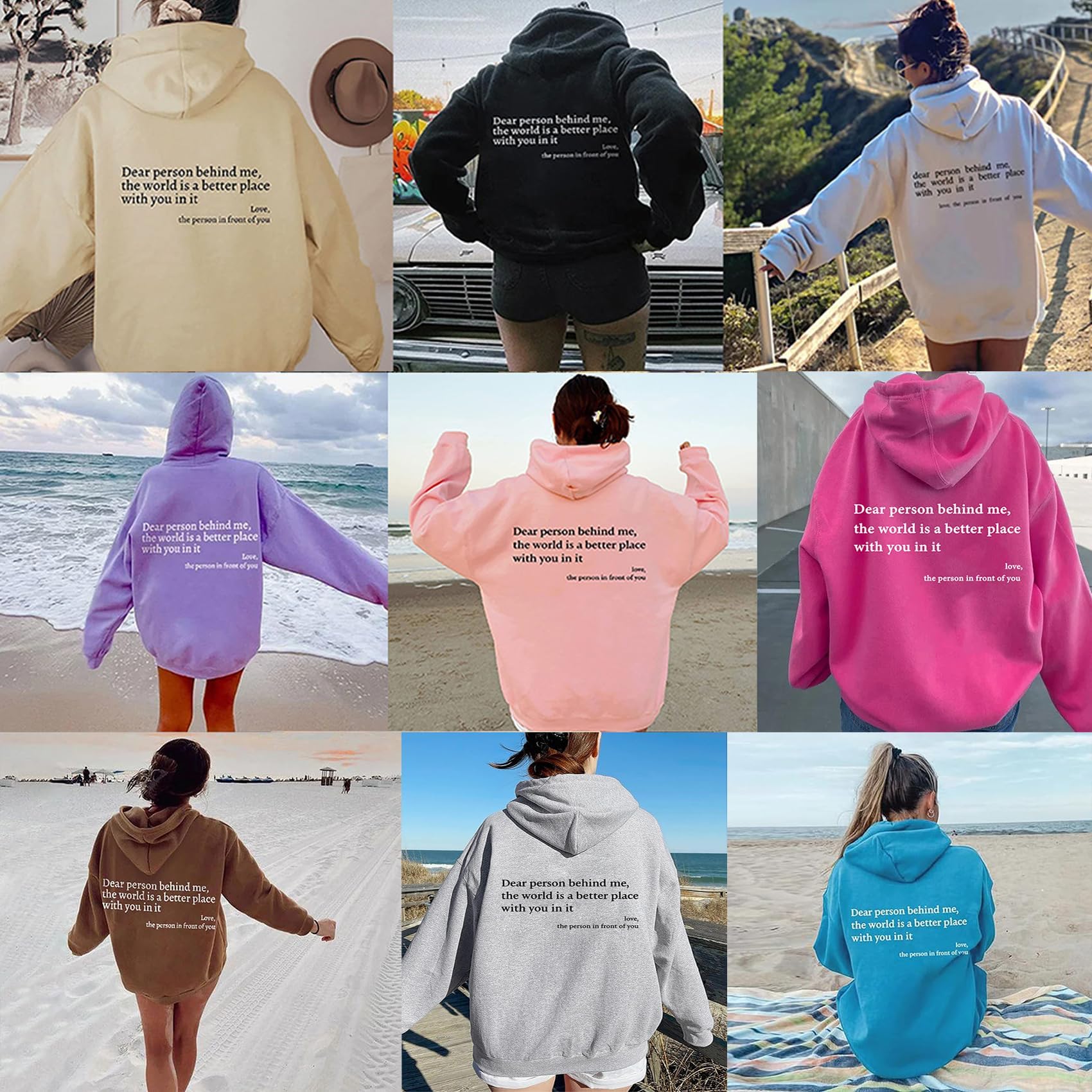 Générique You are Enough Hoodie, Dear Person Behind Me Hoodie Sweatshirt for Men Women