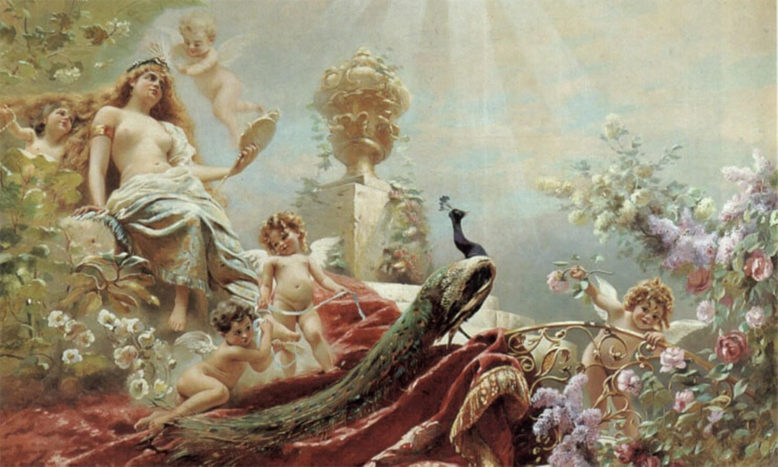 ARTXLXXBN Famous Painting Canvas Artwork Graffiti Print the Toilet of Venus by Konstantin Yegorovich Makovsky Portrait Canvas Image for Home Decor 60x90cm