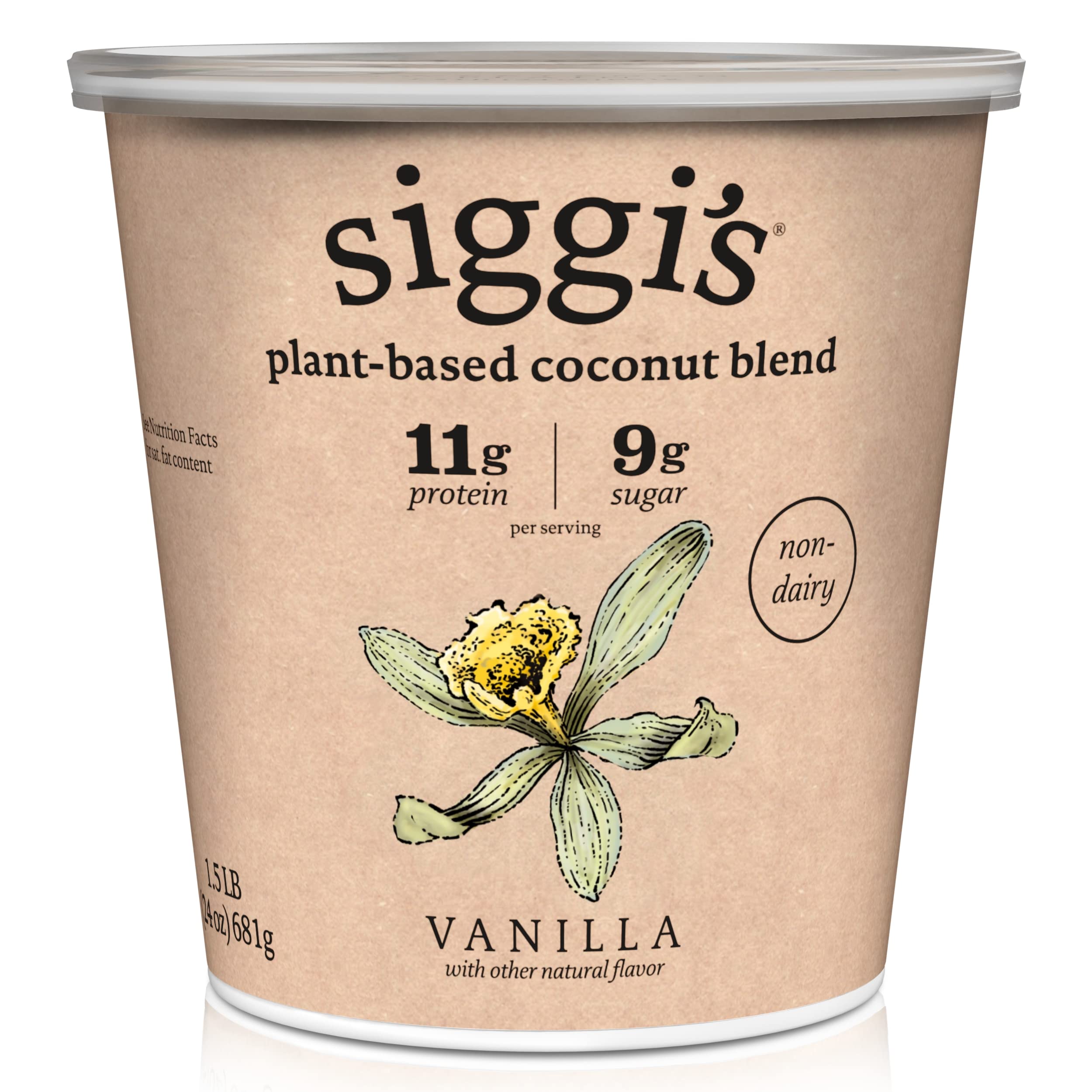 Siggi's Plant-Based Coconut Blend, Vanilla – 24 Oz, Blue, Dairy Free, High Protein Snack