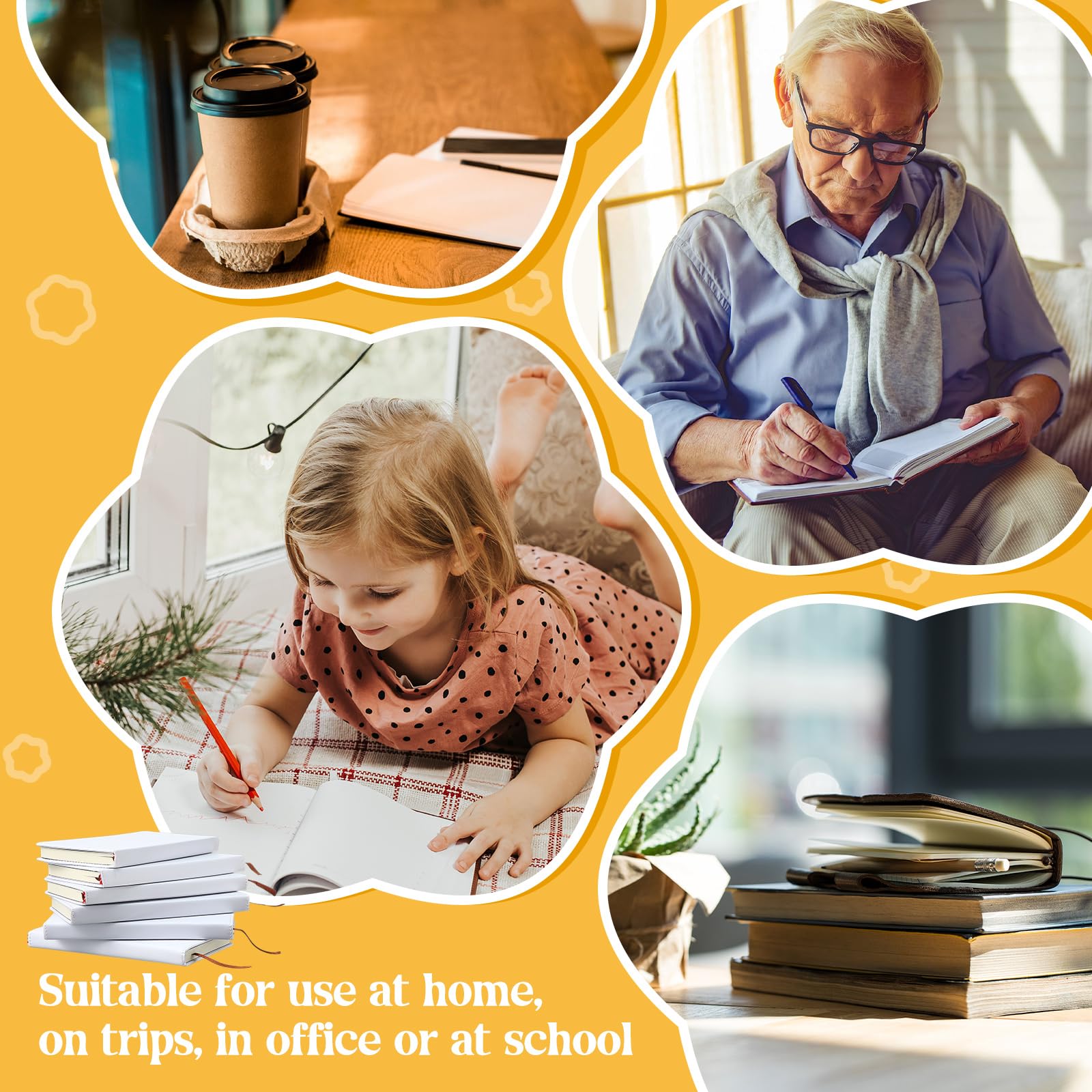 Jetec 50 Pcs Sublimation Journal Blank Notebooks Faux Leather Journal Notebooks Small Notebook Notepad A6 Cute Hardcover Blank Notebook for DIY Craft Gift School Office Supplies