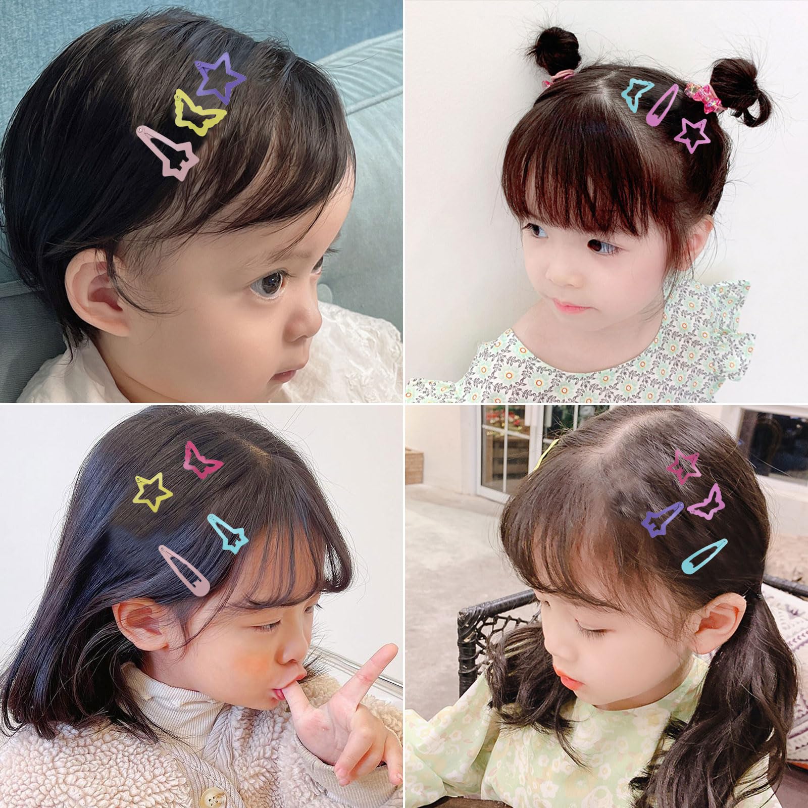 Amazon.co.jp: パッチンピン 子供 24個セット 6色 ヘアクリップ