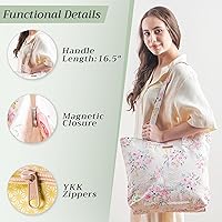 Vista 93 de Maison d' Hermine Bolsa de lona para mujer, bolsa de lona de algodón reutilizable para el hombro, bolsas de comestibles a granel con asa para 01