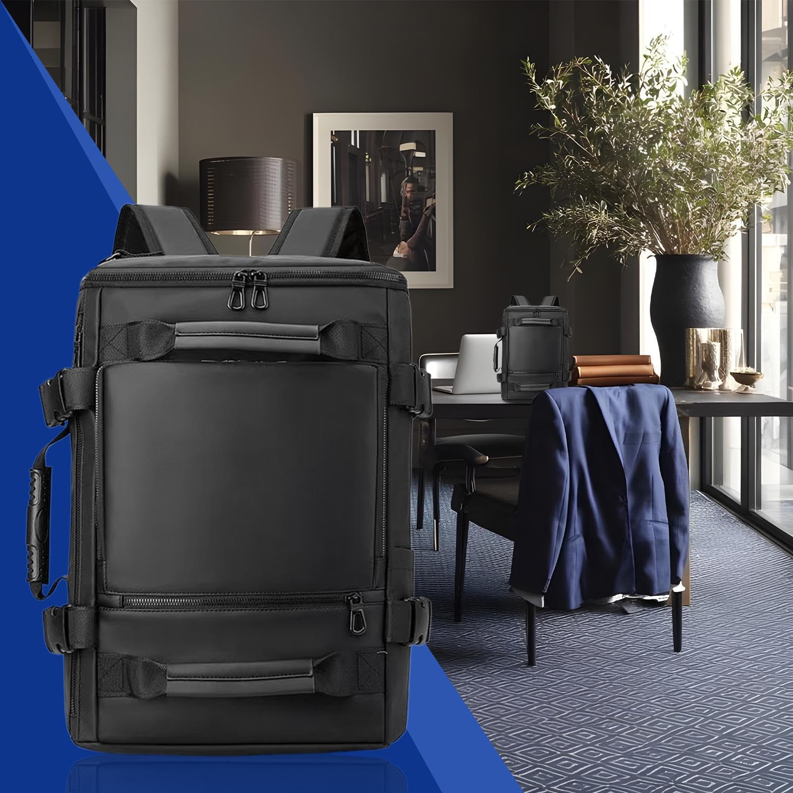 Mochila genérica para ordenador portátil – de espalda transpirable, bolsa de trabajo profesional, mochila grande para ordenador portátil | viaje para estudiantes, tableta