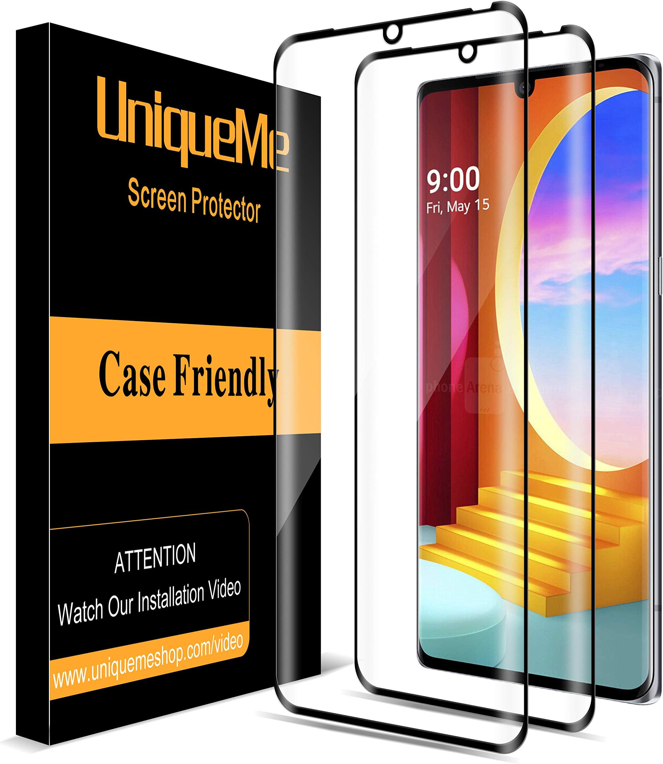 UniqueMe [2 Pack] Screen Protector Compatible for LG Velvet/LG Velvet 5G UW Tempered Glass,3D Full Coverage Film HD [Easy Installation] Edge to Edge Protection
