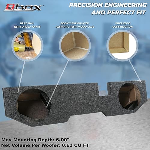 Miniatura 37 de Atrend Bbox - Caja sellada de subwoofer individual de 10 pulgadas, compatible con Dodge Ram Quad Cab 2002 - 2018, cajas y carcasas de subwoofer