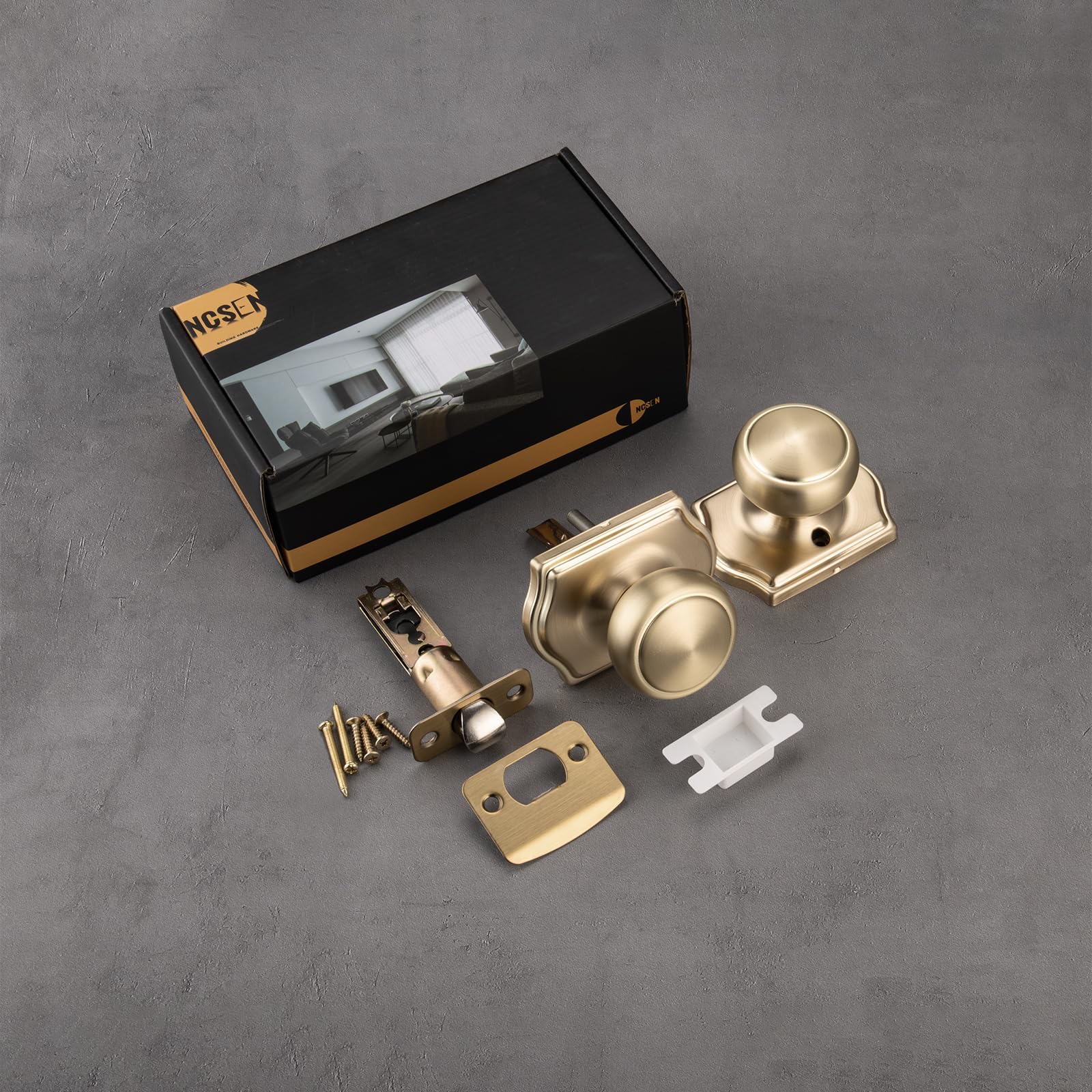 Gold Camelot Door Knobs - 6 Pack -4 Gold Camelot Door Knobs - 6 Pack -4
