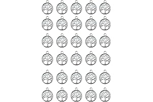 30 Pcs Tree of Life Charms Round Metal Pendant