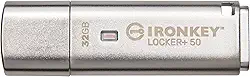 32GB Kingston Tecnologia IronKey Locker+ 50 USB Type-A 3.2 Flash Drive - Prata