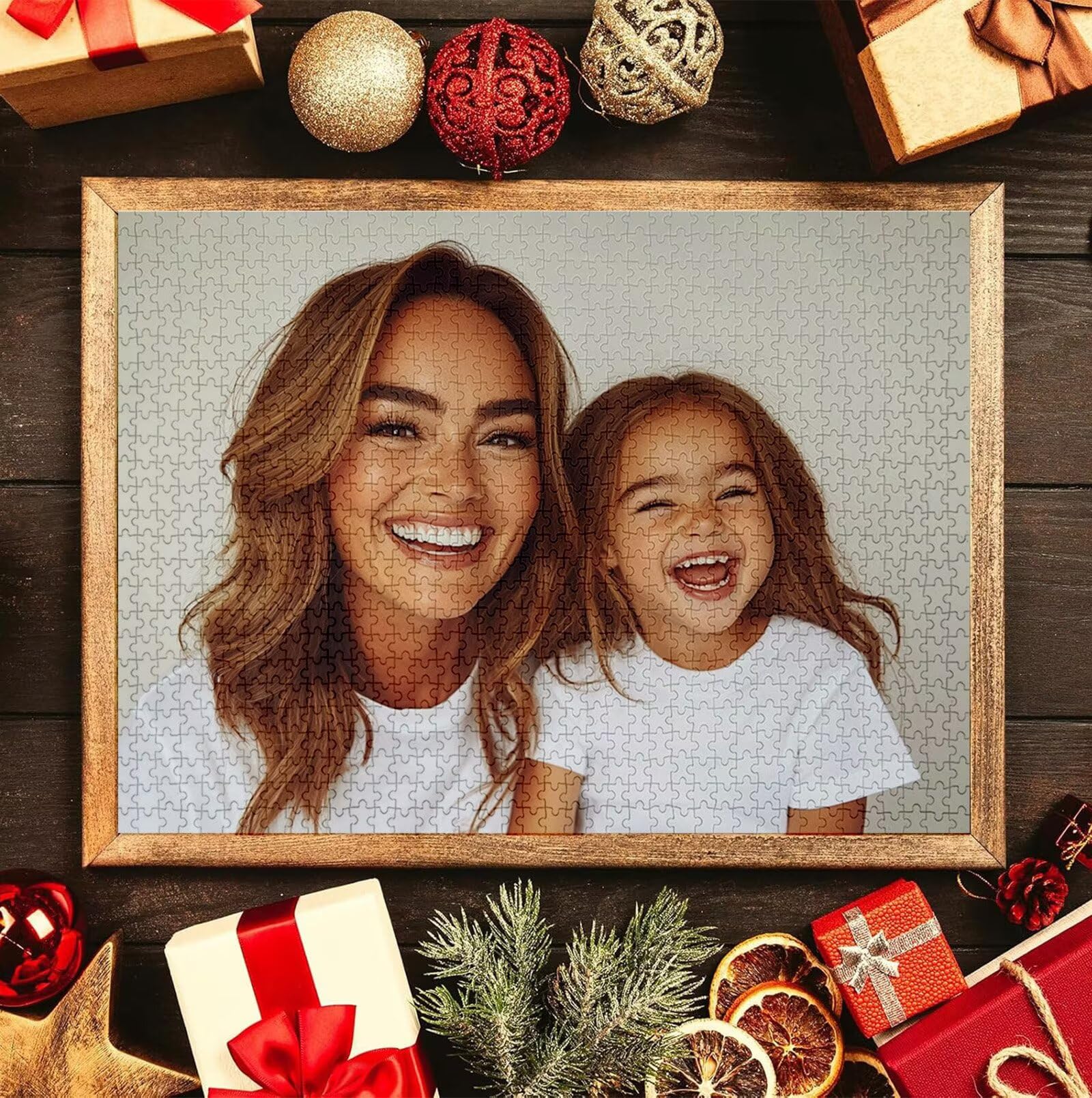 Puzzle Personalizado con Foto, Personalizada Rompecabezas Personalizado Diseña tu Logo Foto o Texto, Personalizado Navidad Halloween San Valentín Parejas Niños Familia Amigos h-3237