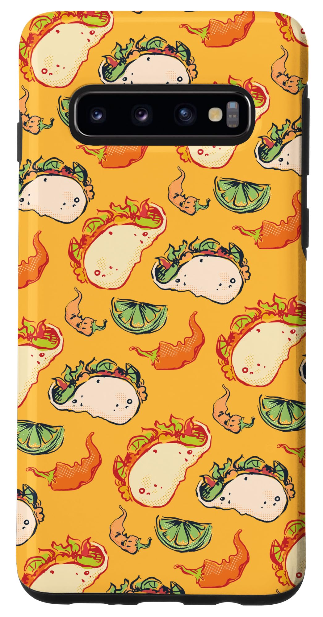 Galaxy S10 Taco Pattern Mexican Food Chilaquiles Burritos Quesadilla Case