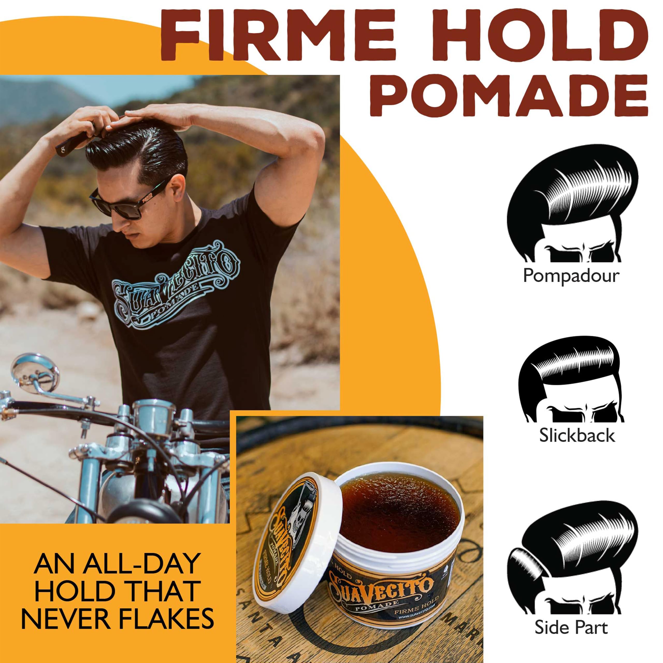 Suavecito Firme Strong Hold Pomade, biedt maximale hold, is