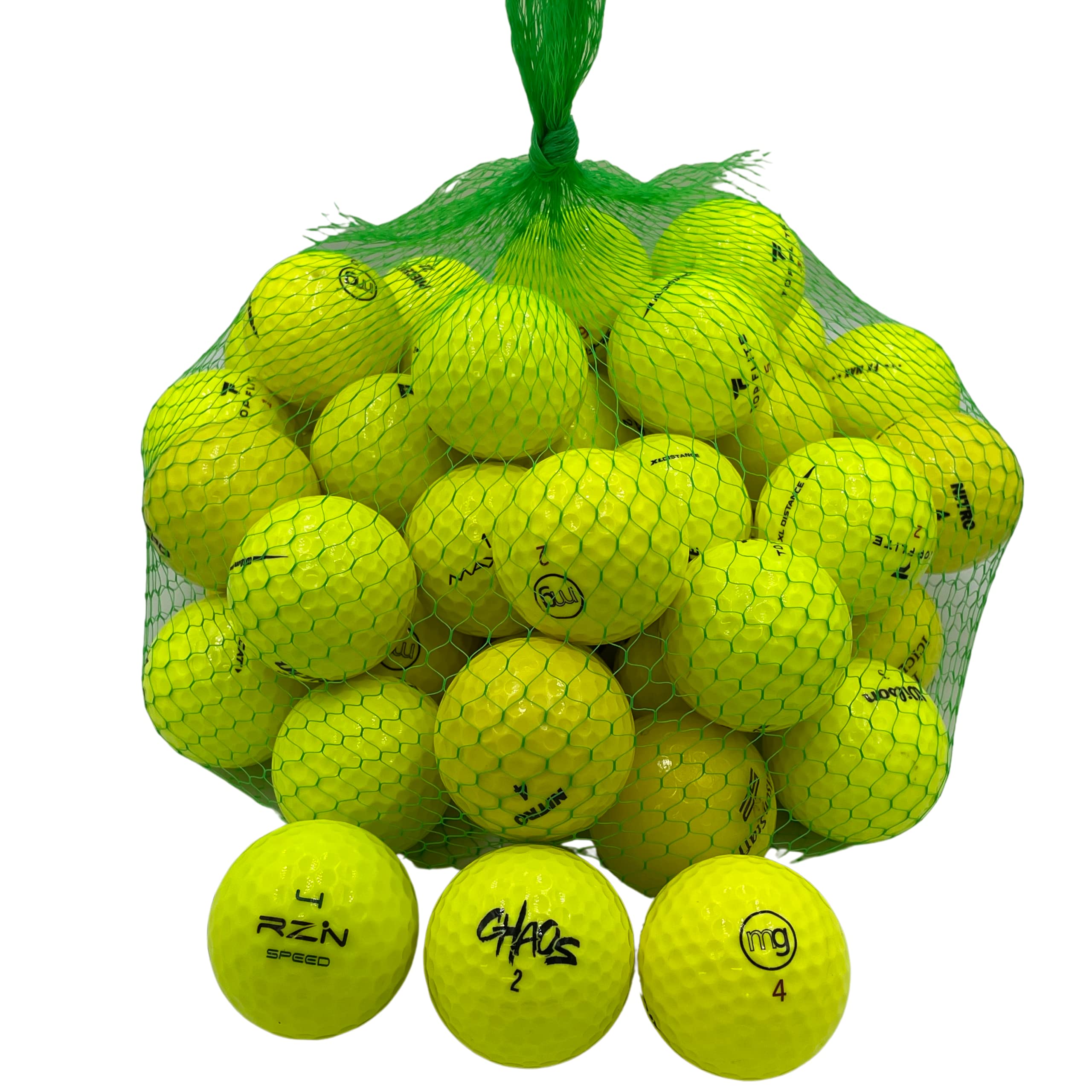 Golf Ball Planet 50 Stück gebrauchte Golfbälle, gelbe Mischung