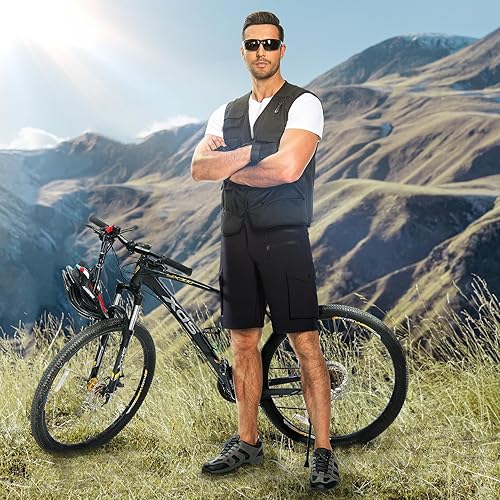 Miniatura 3 de Hiauspor Pantalones cortos de ciclismo de montaña para hombre, elásticos, de secado rápido, para senderismo, trabajo, golf, pesca, táctico