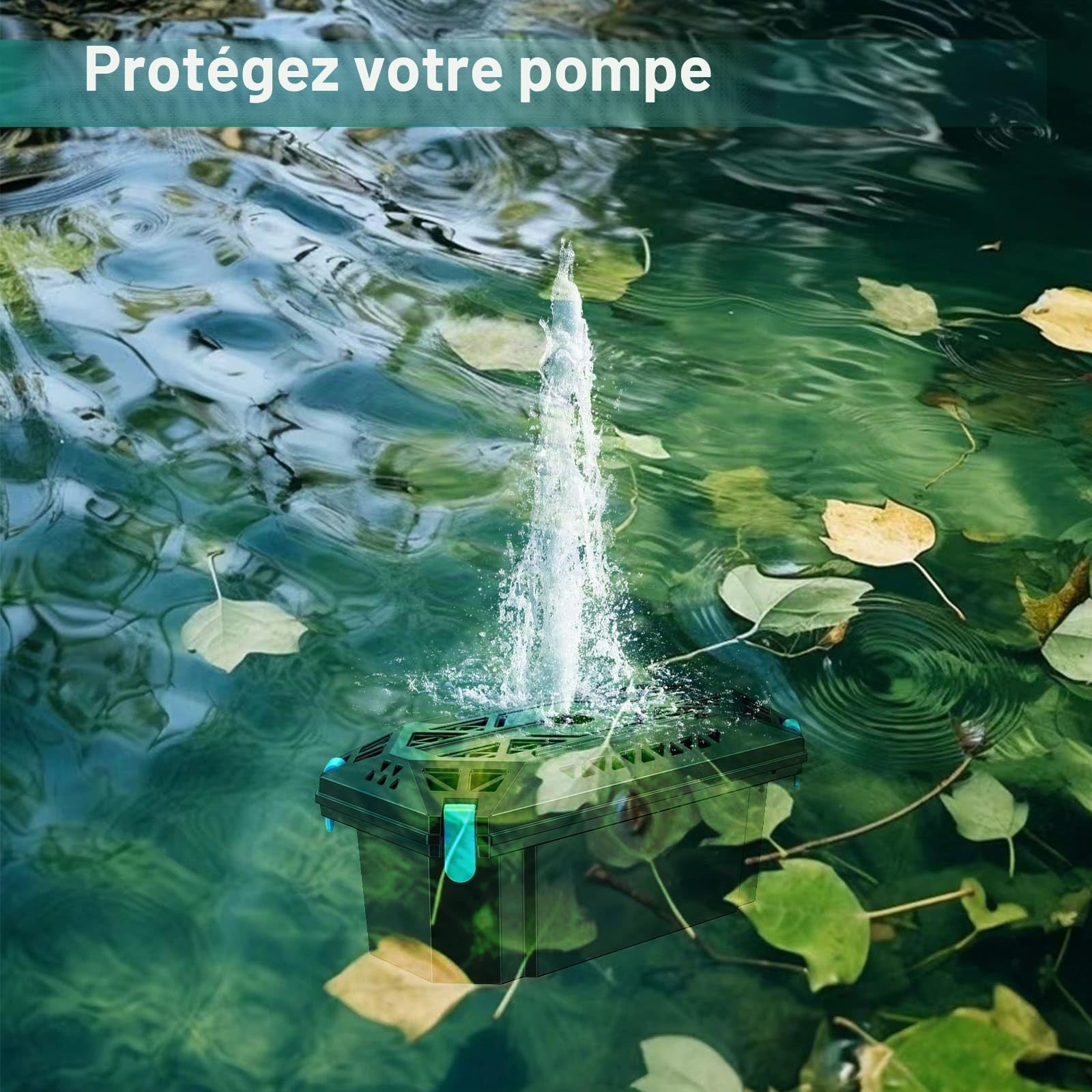 Biling Kit complet de filtre de bassin, utilisé avec pompe de bassin solaire, filtre de bassin cascade, système de filtration biologique sert à protéger les pompes à eau et les étangs clairs en