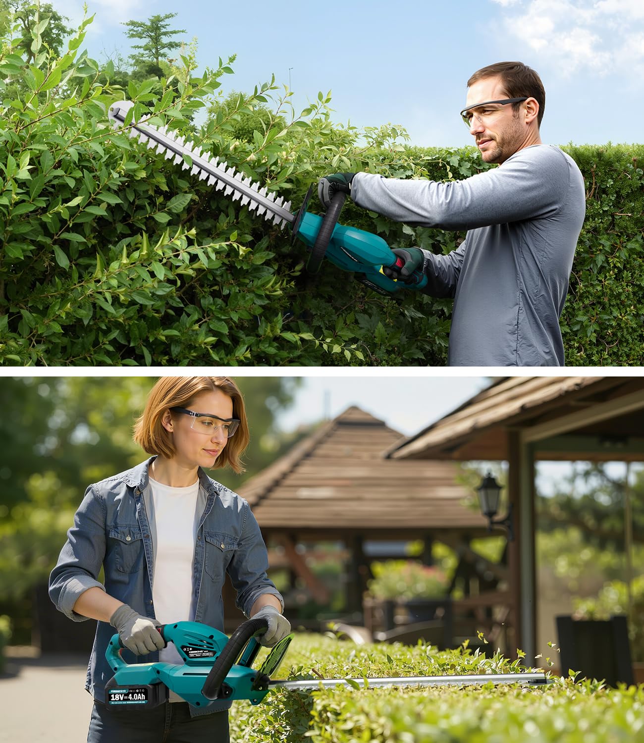 CSL503 Taille-haie sans fil compatible avec batterie Makita 18 V, longueur de coupe 59 cm, distance des dents 18 mm, poignée réglable, taille-haie électrique (sans batterie)