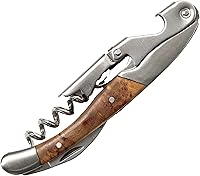 Wine Chic Professional Waiter's Corkscrew with Rosewood Handle, Double Hinge, Foil Cutter & Bottle Opener
