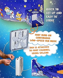 Skywin Inflatable Air Tent for Kids (77” x 50”), Perfect for Social or Solo Imaginative Play, Blow Up Tent, Sets Up and Stores Away in Seconds, Toddler Playhouse (Fan NOT Included) (Space)