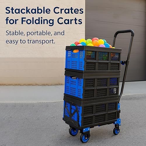 Miniatura 4 de Cesta de almacenamiento de plástico plegable de 49 litros, organizador de contenedores de almacenamiento plegable, caja plegable apilable para