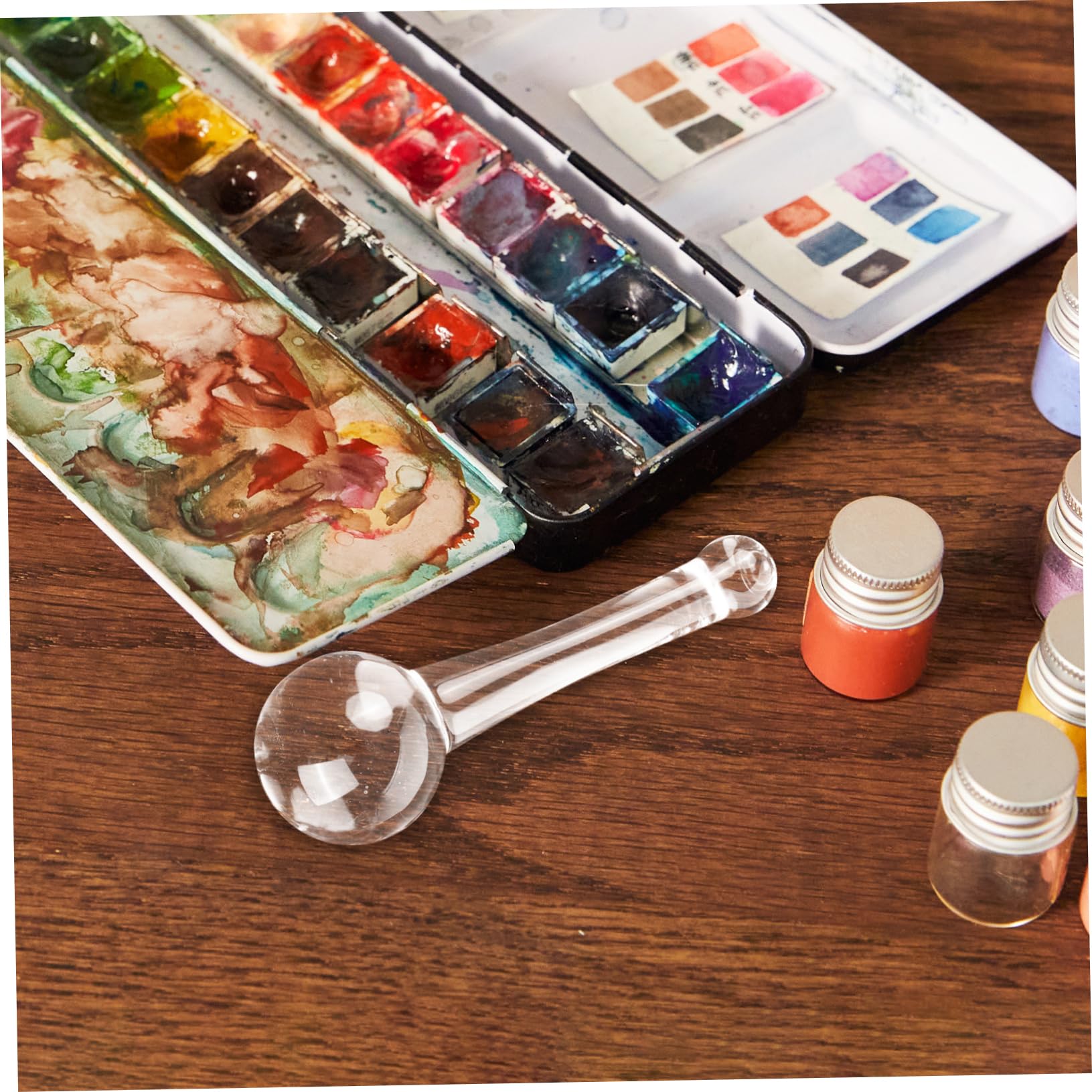 OSALADI DIY Paint Grinding Tool Glass Pestle for Pigment Mixing Long Handle Oil Painting Glass Stable Grip