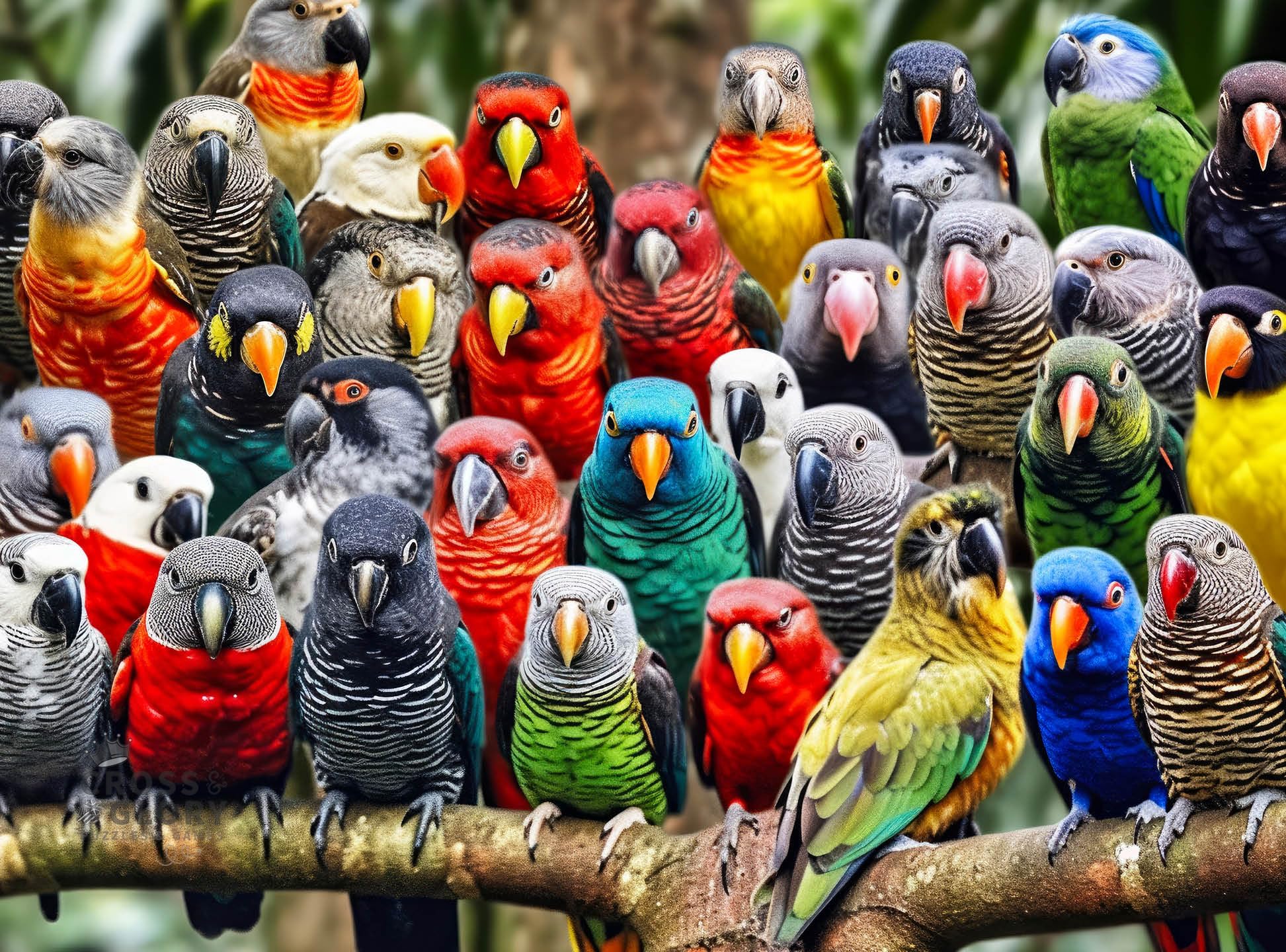 Cross & Glory - Kaleidoscope of Feathers - 1000 Piece Jigsaw Puzzle for Adults | Unique Bird Artwork | Best Challenging Puzzles for Cognitive Workout