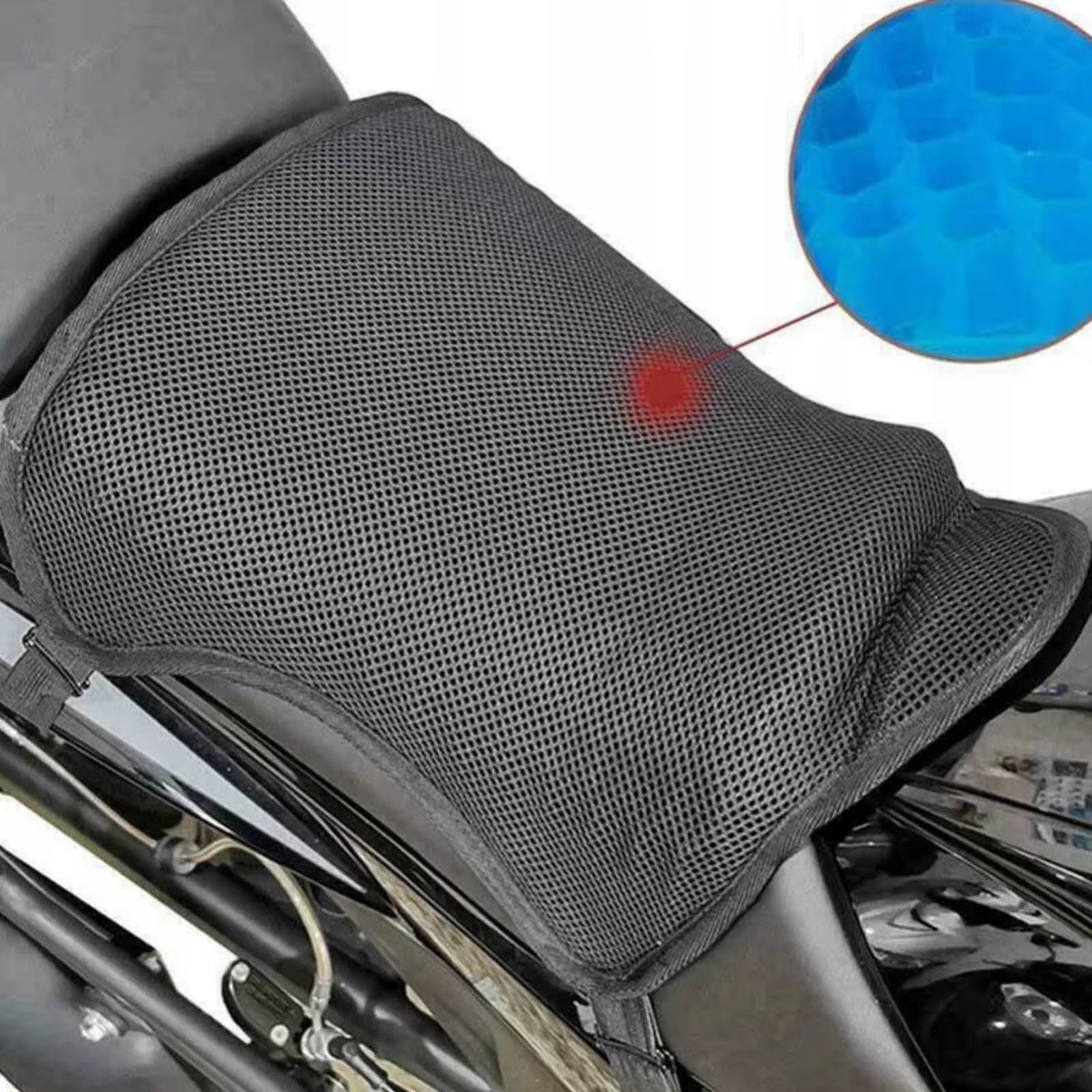 Motorcycle Gel Mesh Seat Cushion Cover Wabenstruktur Atmungsaktiv Rutsch...
