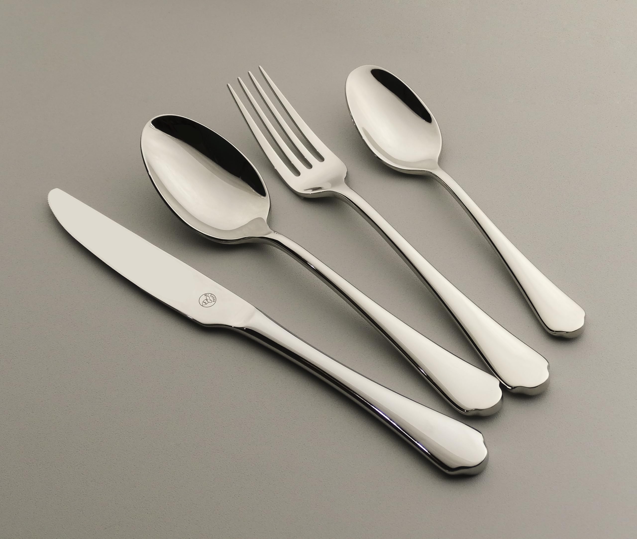 Mr.Spoon Serie París Juego de 24 Piezas cubiertos,18/10 Acero Inoxidable,Plateado,Servir para 6 Personas Cuberterías,Ideas Regalo,Incluye Cuchillo/Tenedor/Cuchara.Para Casa, Hotel, Restaurante