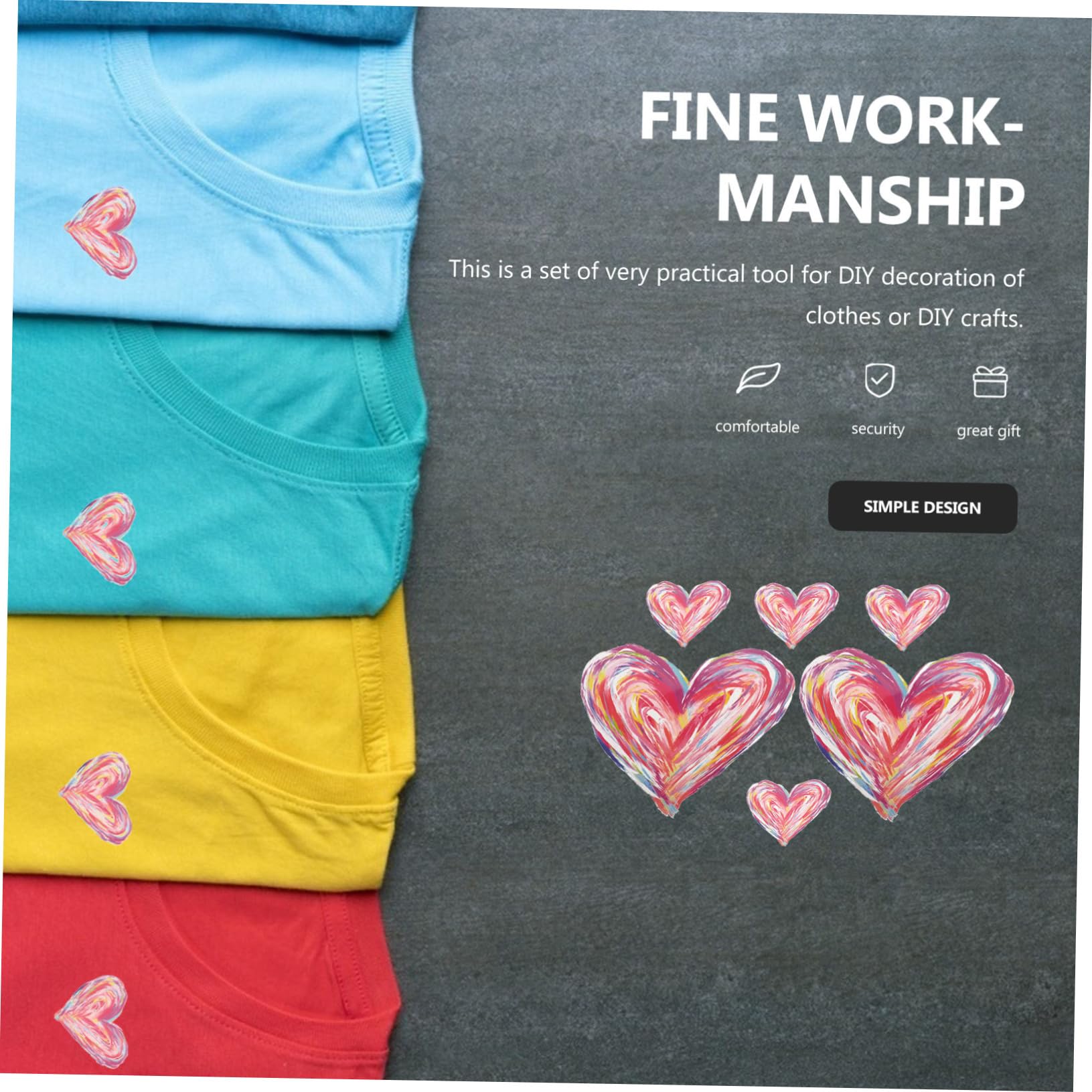 Operitacx 30fogli Toppe Termoadesive Forma di Cuore da Adesivi per Abbigliamento Shirt Jeans e Borse Facile Applicazione Stiro Materiale Sicuro e Resistente per Riparazioni e Decorazioni