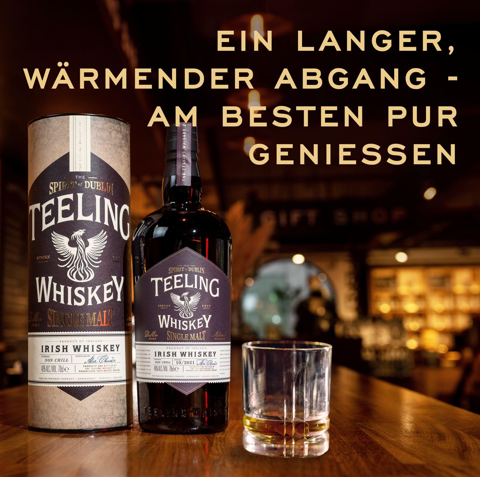 Teeling Single Malt Irish Whiskey, gereift und veredelt in fünf verschiedenen Fasstypen, 46% vol., 70cl / 700ml