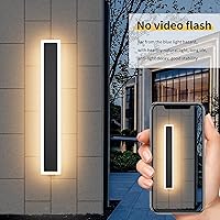 Vista 5 de Aipsun Paquete de 2 luces de pared exteriores, lámparas de luz exterior LED negras para montaje en pared, apliques de pared modernos para porche