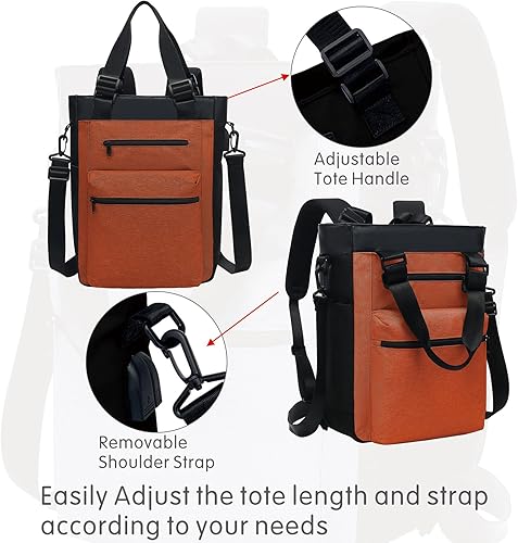 Miniatura 7 de COMELY Mochila para portátil 4 en 1, mochila informal convertible, bolsa cruzada para hombres y mujeres, 31A-naranja, Mochilas Daypack
