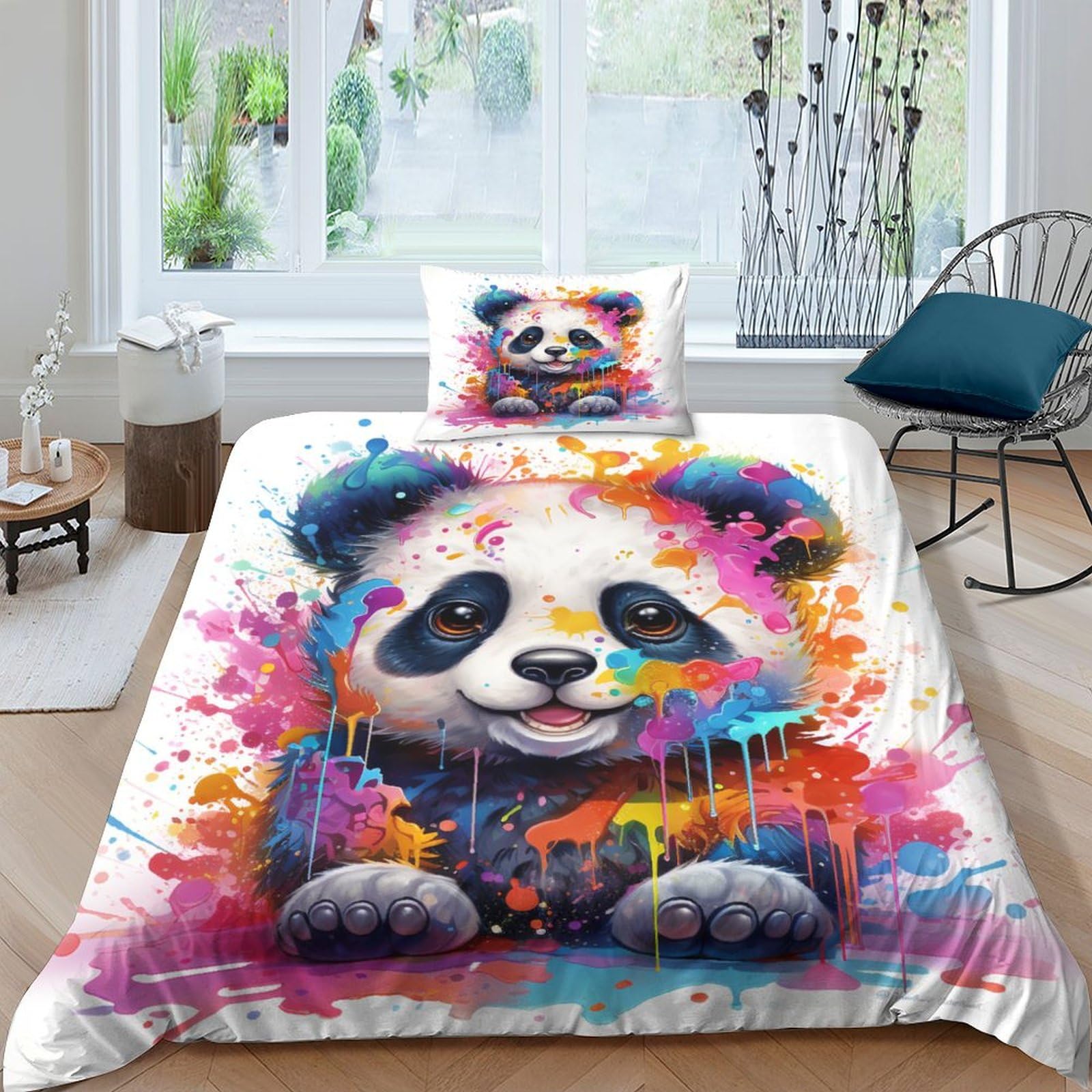 Housse de couette Panda 3D respirante pour une chambre d'enfant cocooning