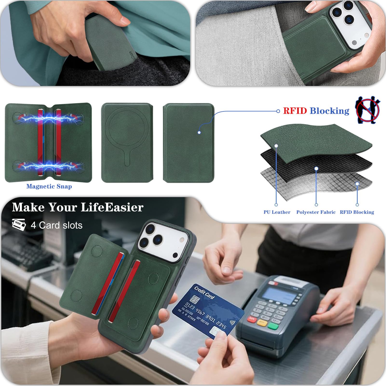 Skórzane etui magnetyczne do iPhone 18 Pro Max / 18 Pro, zdejmowany