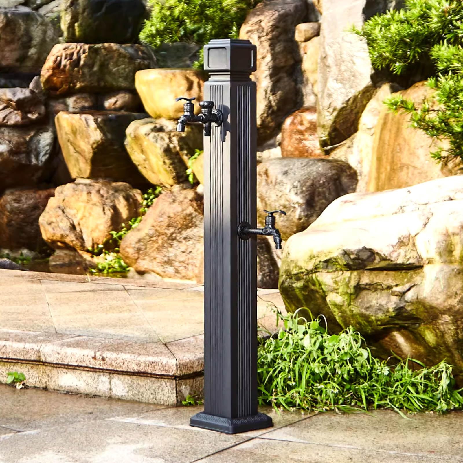 Amazon.co.jp: MBBTAG 立ち水栓 屋外 立水栓 蛇口 2口 りっすいせん 