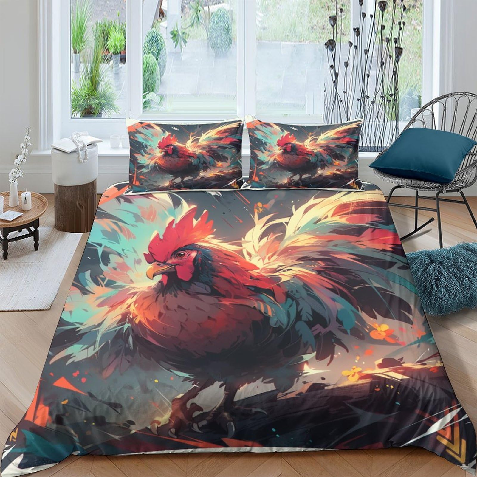 Housse de couette 3D Coq pour réveiller la chaleur et le charme de votre foyer