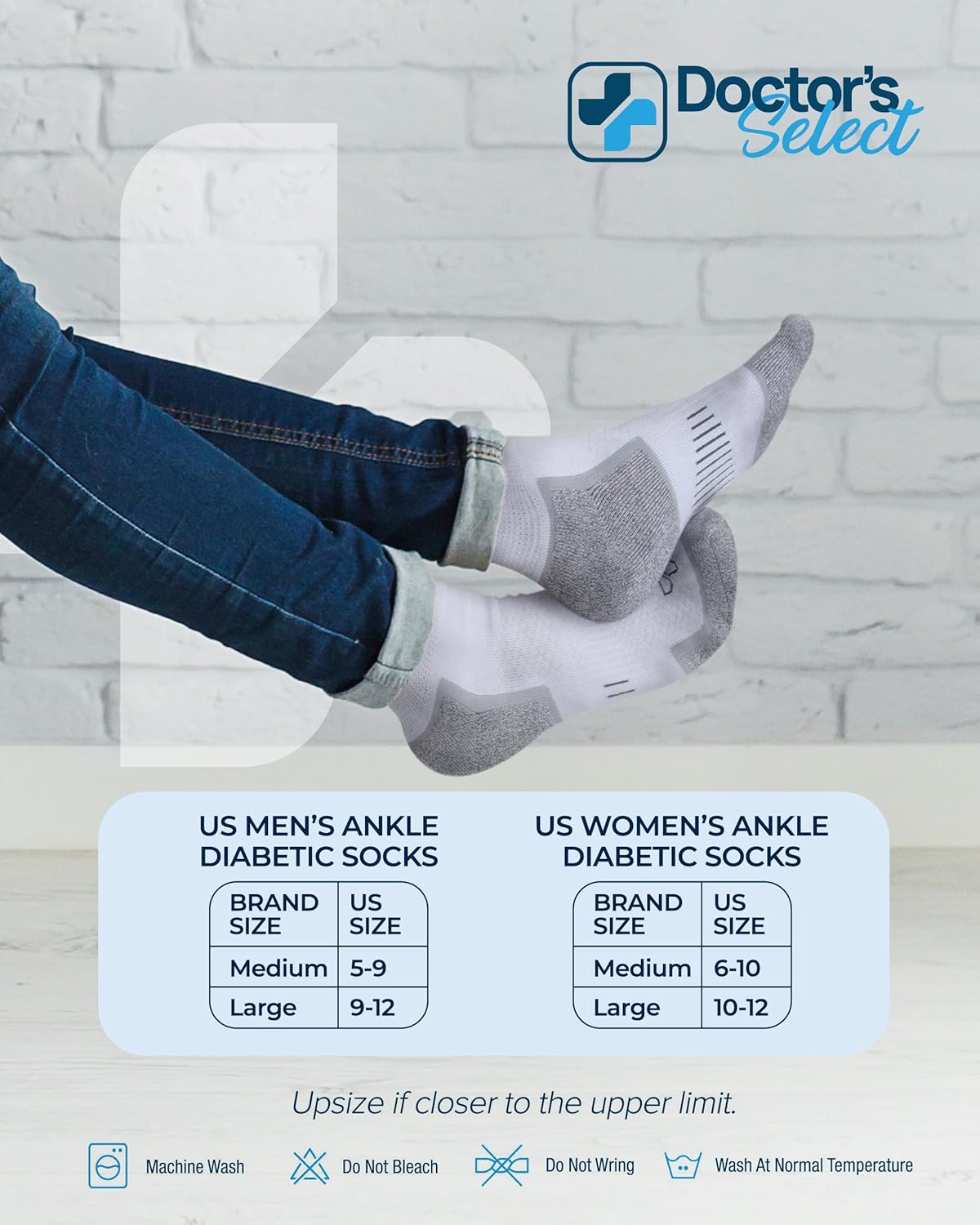 Doctor's Select Bamboo Viscose Diabetic Socks for Women & Men - 6 Pairs, Viscose Bamboo Socks Woman, Low Cut, Non Binding - Image 6