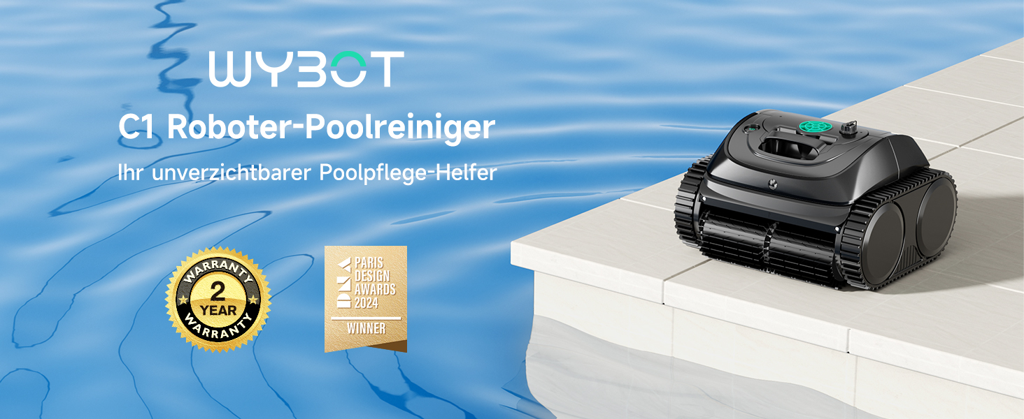 WYBOT C1 Poolroboter Kabellos - 150 Min. Laufzeit Für Bis Zu 150m²