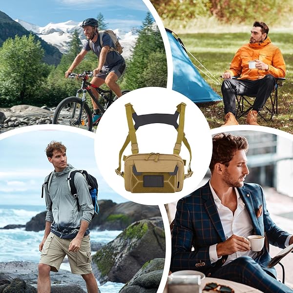 Running Chest Bag – Cycling Waistcoat Pack, Portable Aanti-Theft Lightweight Vest | Multifunctional Hiking Fishing Hunting Outdoor Sports Travel Running Jogging Biking Adventure Gear Utility Pouch - 4