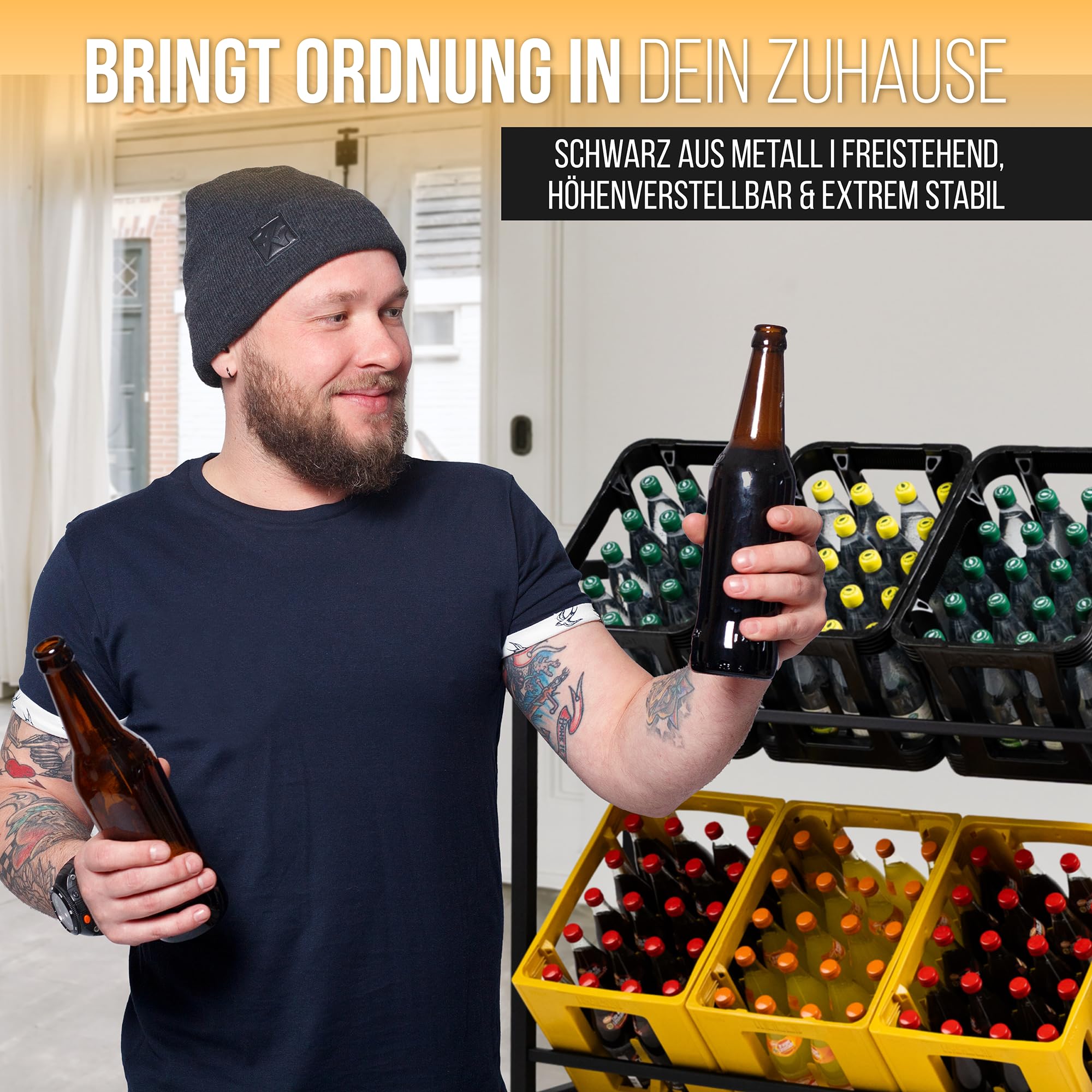 Homemetall Étagère à 3 Caisses Avec Capacité De Charge De 500 Kg