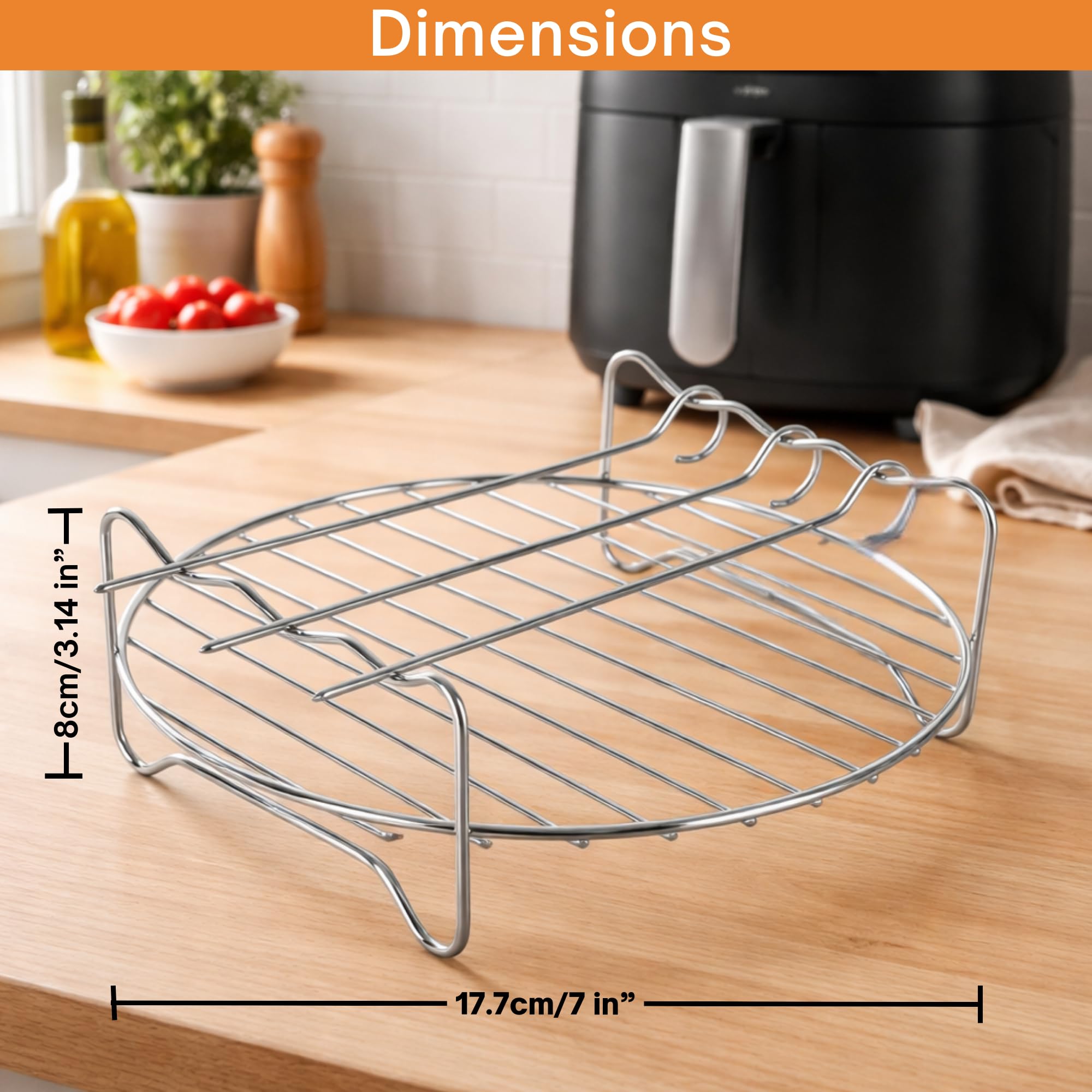 Yumun 7" Grill Stand - Air Fryer & Oven Rack -2 Yumun 7" Grill Stand - Air Fryer & Oven Rack -2