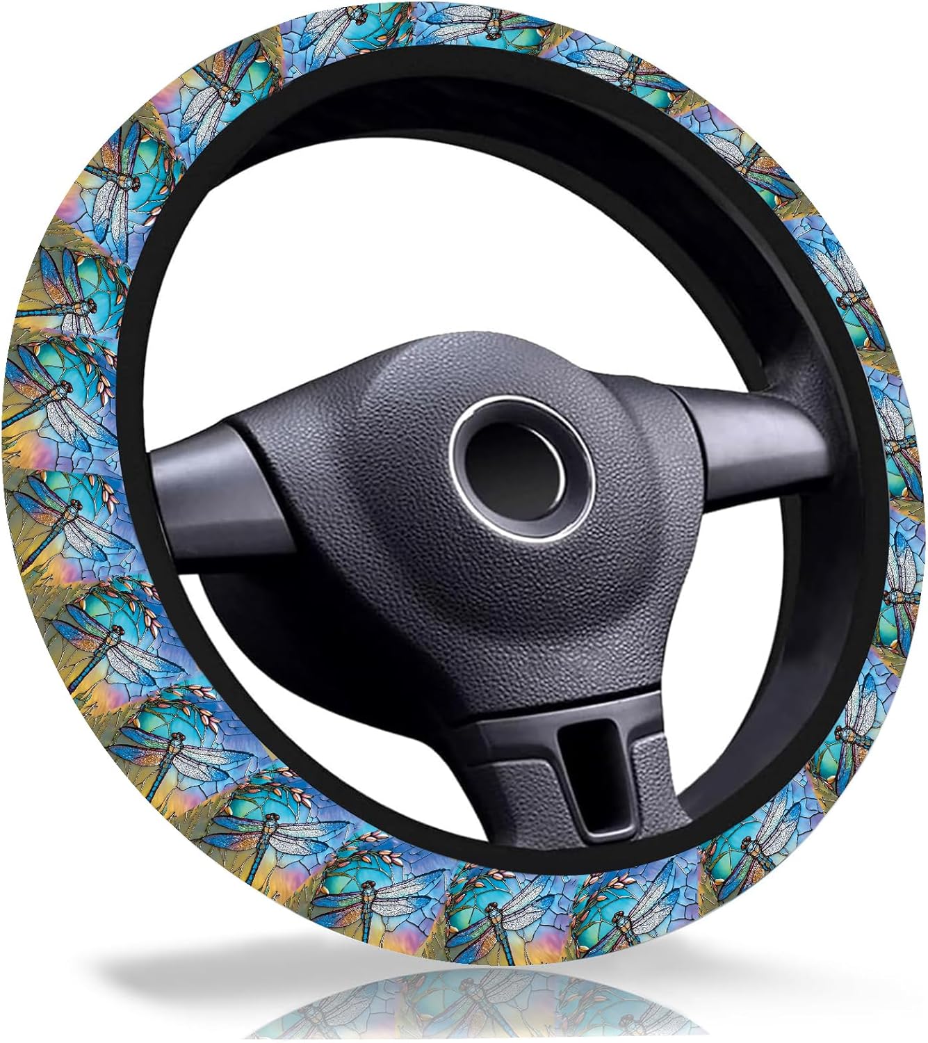 10PCS Sunflower Accessories for Car Wheel Cover,2PCS Front Seat Covers Sunflower Gifts for Women,Pattern Center Pad,Cup Holder Coaster Keyring Car Vent Coaster,Universal for Auto Truck SUV