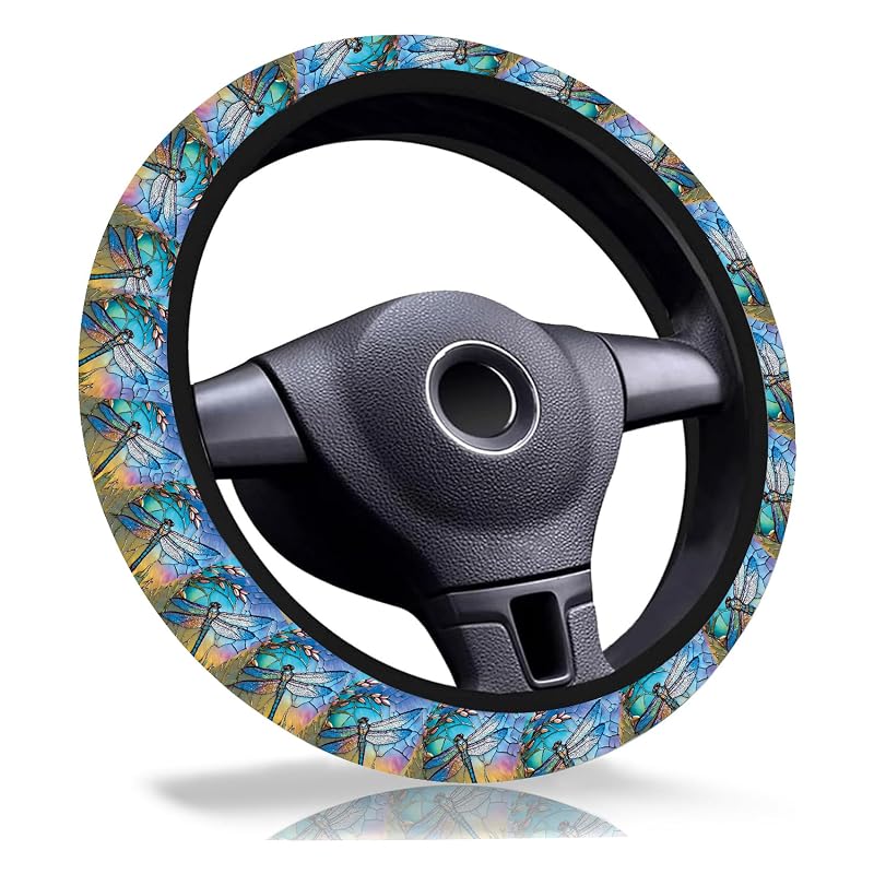 Capa para volante com estampa de libélula em neoprene Ldntly, 38,1 cm, para carros, SUVs e caminhões, 1 unidade