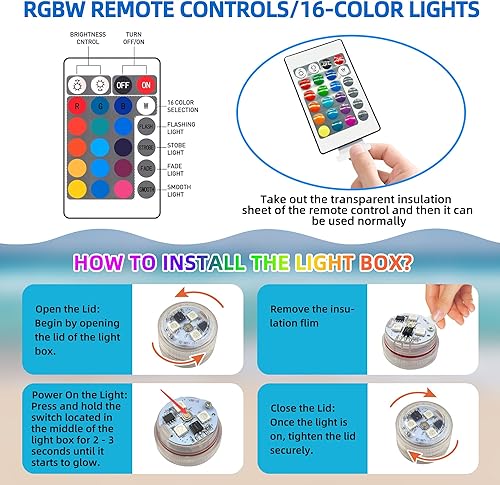 Miniatura 6 de 4 Pack 16" LED Light Up Beach Ball, Glow-in-the-Dark Inflatable Pool Toys, Floating Pool Lights Waterproof IP68 with 16 Colors,4 Lighting Modes,