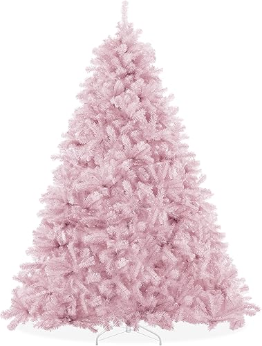 Árbol de Navidad artificial Casafield de abeto rosa de 6 pies de alto con soporte de metal resistente