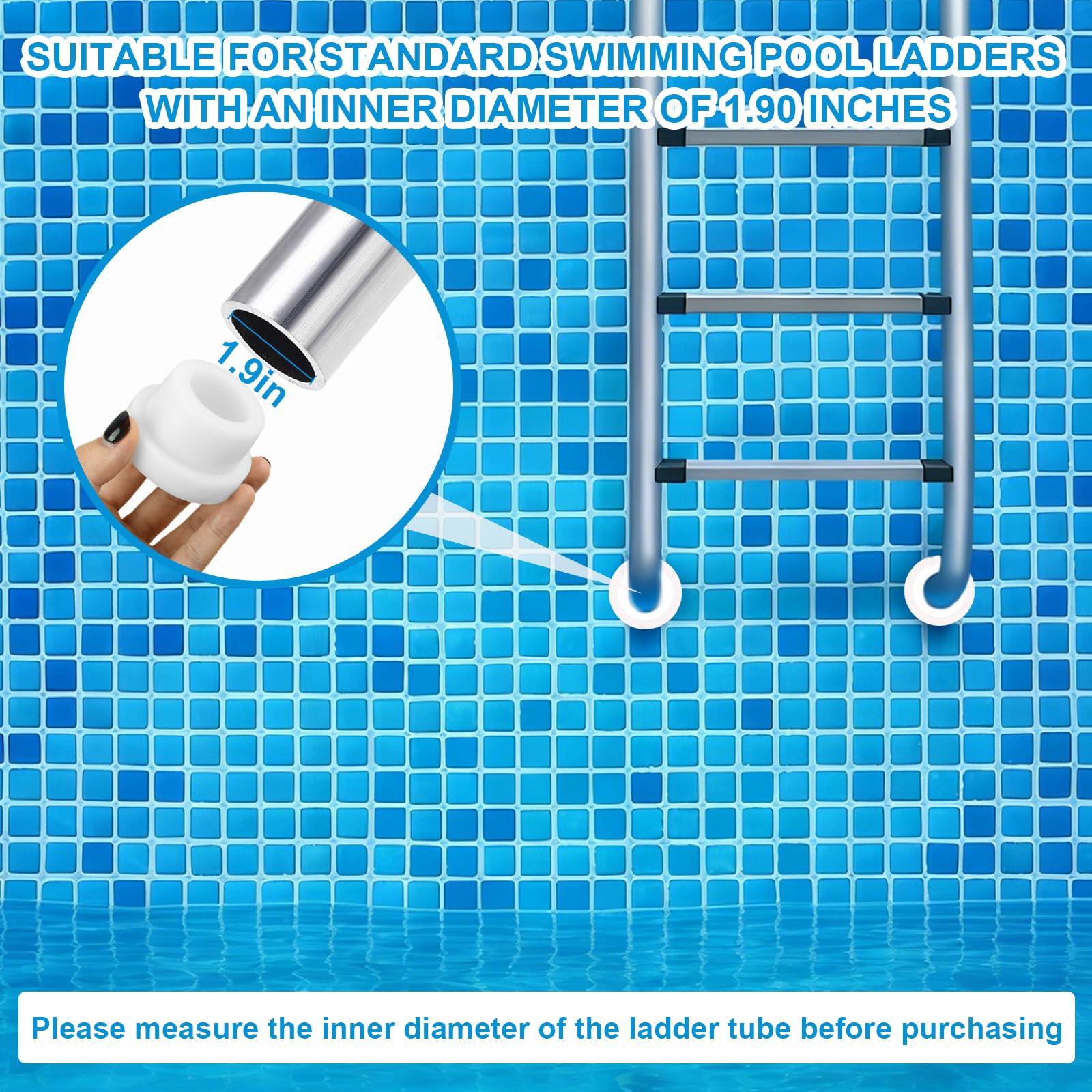 2 Pezzi Paraurti per Scale da Piscina, Scale Sicurezza Tappo Gomma, Tappi in Gomma Bumper per Scaletta, Accessorio per Scala Piscina, Protezione per Rivestimento per Piscinas