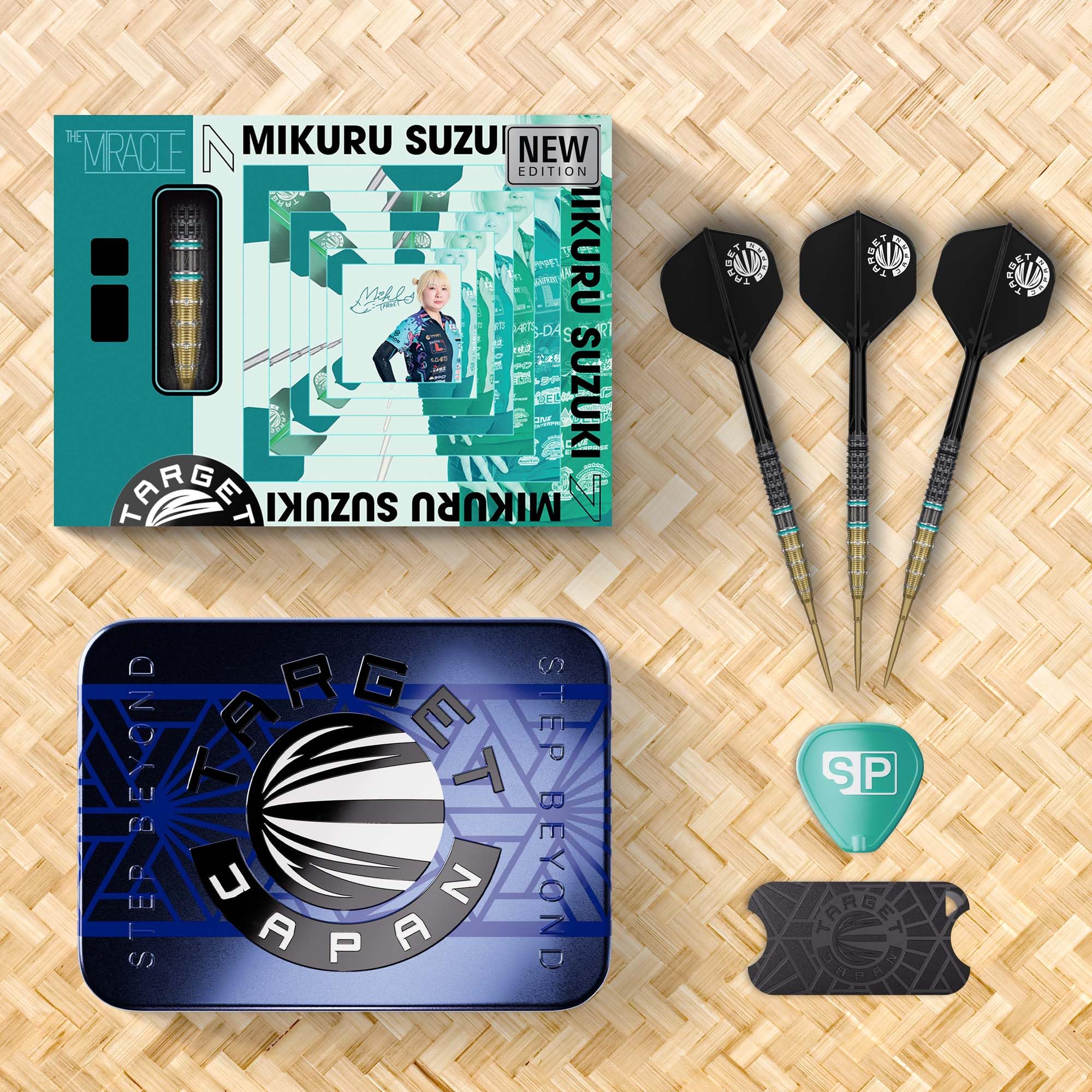 Target Japan The Miracle G7.5 Pointe en Acier Fléchettes avec Kflex, 22G/24G | 95% Tungstène Fléchette, K-Flex Ailette et Arbres N° 2, Storm Nano Swiss, Point Guard, Storage Tin, Mikuru Suzuki Gen 7.5