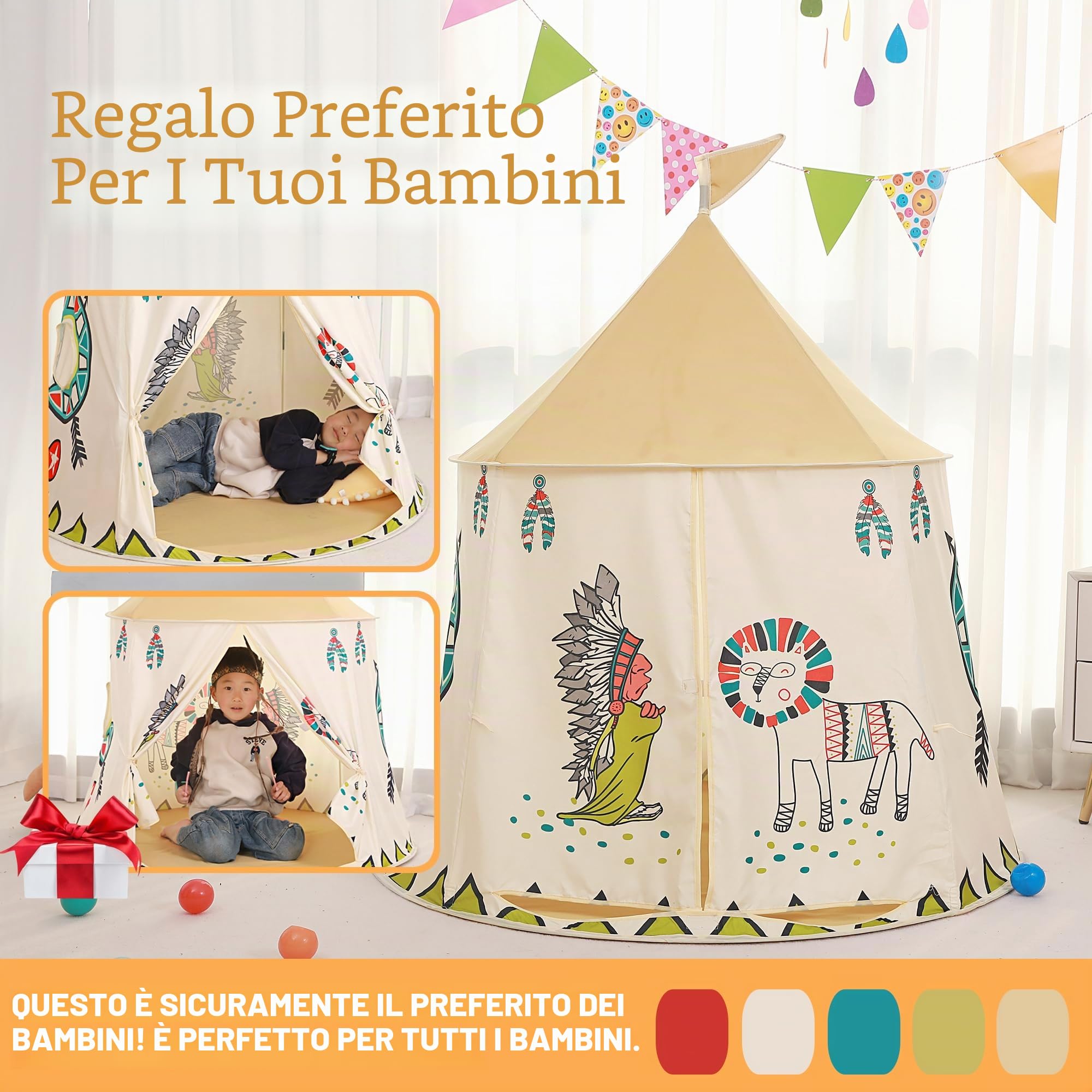 Tenda per Bambini Casetta da Giardino per Bambini,casa dei Giochi Po-up,Certificato EN71, Toy Tenda per ragazzi e ragazze,Regalo per Bambini